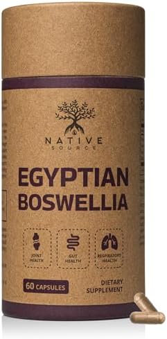 Egyptian Boswellia | Boswellia Serrata Extract | BioPerine® | 95% Biodegradable BPA-Free Bottle | 30-Day Supply | Gut, Respiratory & Joint Health Native Source