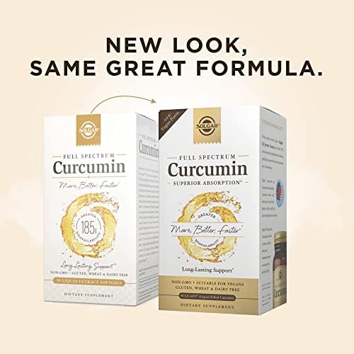 Solgar Full Spectrum Curcumin - 90 LiCaps, Pack of 2 - Superior Absorption - Brain, Joint & Immune Health - Non-GMO, Vegan, Gluten Free, Dairy Free - 180 Total Servings Solgar