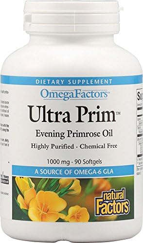 Natural Factors Ultra Prim Evening Primrose Oil 1000mg, A Natural Source of Omega-6 GLA, 90 Softgels (Мягкие капсулы) Natural Factors