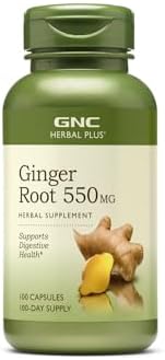 GNC Herbal Plus Ginger Root 550mg, 100 Capsules (Капсулы), Supports Digestive Health GNC