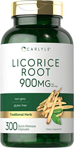 Carlyle Licorice Root Capsules (Капсулы) 900mg | 300 Count | Root Extract Supplement | Non-GMO, Gluten Free Carlyle