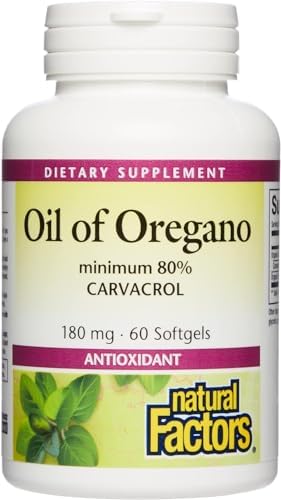 Natural Factors, Oil of Oregano 180 mg, Helps Maintain Good Health with Extra Virgin Olive Oil, 30 softgels (30 servings) Natural Factors