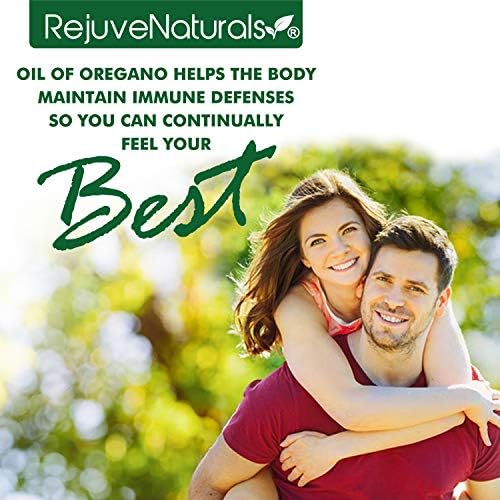 RejuveNaturals Extra Strength Oil of Oregano, USDA Organic, 1 fl oz (Жидкие унции) (30ml Liquid (Жидкость)) Wild, Mediterranean Oregano Oil. Concentrated Immune Support Drops (Капли). Gluten Free, Vegan & Non-GMO. Min 77% Carvacrol RejuveNaturals