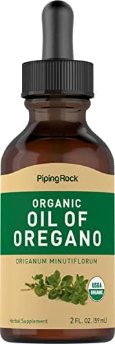 Piping Rock Oil of Oregano Organic Liquid Drops (Жидкие капли) | 2 fl oz (Жидкие унции) | with Extra Virgin Olive Oil | Herbal Extract Supplement | Non-GMO, Gluten Free Piping Rock