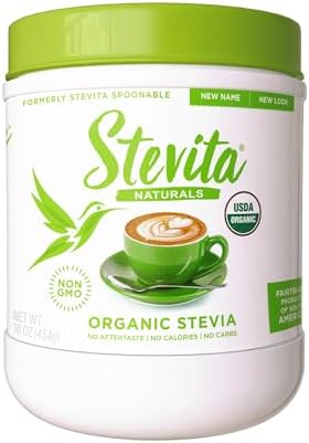 Stevita Organic Stevia - 16 oz (Унции) - Stevia & Erythritol All-Natural Sweetener, No Calories - USDA Organic, Non-GMO, Vegan, Keto, Paleo, Gluten Free - 908 Servings (Порции) Stevita