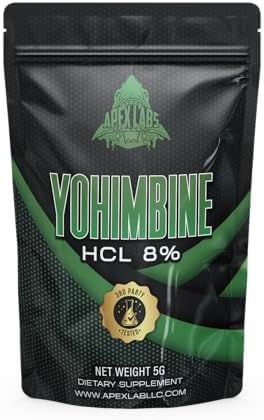 Yohimbe 8% Extract Powder (Порошок) - Yohimbe Bark Extract, Yohimbe Supplements for Men & Women, Yohimbe Bark Powder - Herbal Supplement, Gluten Free, 25mg per Serving (Порция), 5g Apex Labs