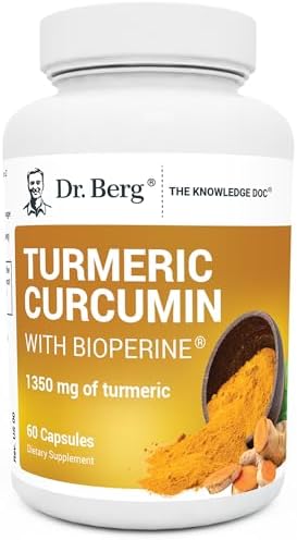 Dr. Berg (Only 2 Per Day) Turmeric Supplement with Black Pepper (BioPerine) - 1350 mg Turmeric Curcumin Supplement with 95% Curcuminoids – Turmeric Curcumin with Black Pepper – 60 Turmeric Capsules (Капсулы) Dr. Berg Nutritionals