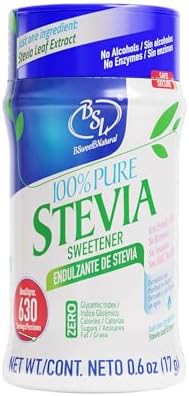 BSL 100% Pure Stevia Extract Powder (Порошок) Without Erythritol 0.6 Oz, No Artificial Sweetener, 620 Servings (Порции) | Stevia No Erythritol | Zero Calorie & Keto Friendly, Pure Stevia Powder Bsl Bsweetbnatural