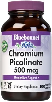 Пиколинат хрома 500 мкг, вегетарианские капсулы, не содержащие глютена, 100 шт Bluebonnet