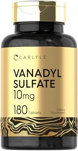 Carlyle Vanadyl Sulfate 10mg | 180 Tablet Capsules (Капсулы) | with Chromium Picolinate | Vegetarian, Non-GMO, Gluten Free Supplement Carlyle