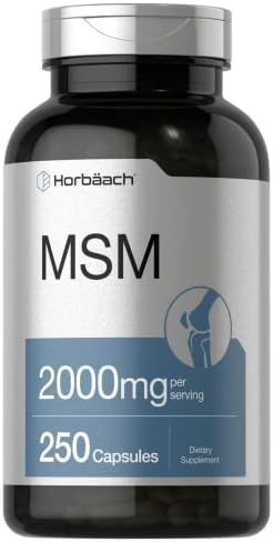 Horbäach MSM Supplement Capsules (Капсулы) | 2000mg | 250 Count | Non-GMO and Gluten Free Formula | Methylsulfonylmethane Horbäach