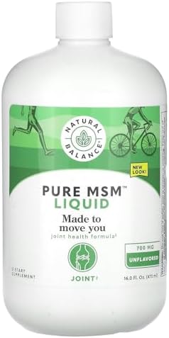 Natural Balance Pure MSM Liquid (Жидкость) - 700 mg - Unflavored (Без вкуса) - Joint Support Supplement - Lab Verified for Purity and Potency - 60-Day Money-Back Guarantee - 48 Servings (Порции), 16 Fl. Oz. Natural Balance