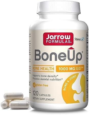 Jarrow Formulas BoneUp - 120 Capsules - 60 Servings - For Bone Support & Skeletal Nutrition - Includes Naturally Derived Vitamin D3, K2 (as MK-7) & 1000 mg Calcium - Gluten Free - Non-GMO Jarrow Formulas