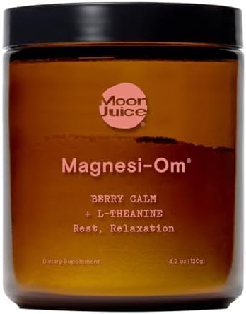 Moon Juice - Magnesi-Om, Berry - Sticks (18 Servings) - Brain Health & Rest - Magnesium Powder - L-Theanine - Regularity - Compostable - 3rd Party Tested - 100% Traceable - Vegan & Non GMO - 0.14oz Moon Juice