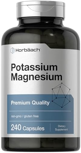 Horbäach Potassium Magnesium Supplement | 240 Capsules (Капсулы) | Premium Quality | Non-GMO & Gluten Free Horbäach