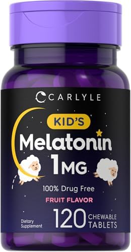 Carlyle Kids Melatonin 1mg | 120 Chewable Tablets (Жевательные таблетки) | Fruit Flavor | Vegetarian Supplement | Non-GMO, Gluten Free Formula Carlyle