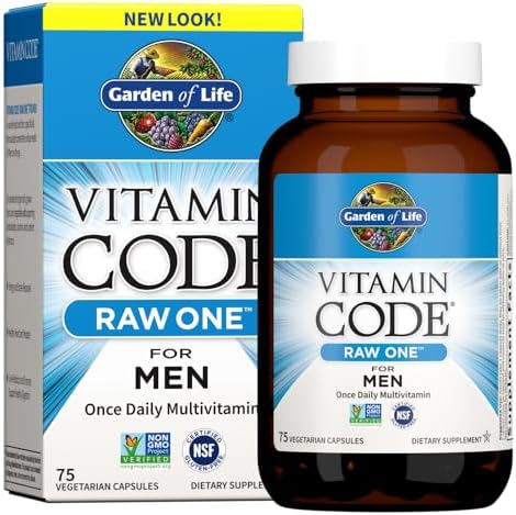 Garden of Life Vitamin Code Raw One for Men, Once Daily Multivitamin for Men, One a Day Mens Vitamins Plus Fruit, Veggies & Probiotics for Mens Health, Vegetarian Mens Multivitamins, 30 Capsules (Капсулы) Garden of Life