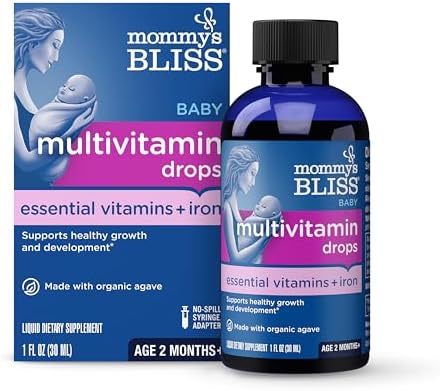 Mommy's Bliss Baby Multivitamin + Iron, Daily Essential Vitamins for Immune Support, Healthy Growth & Bone Development*, Age 2 Months+, 30 ml, Liquid (Жидкость) Mommy's Bliss