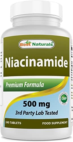 Best Naturals Niacinamide 500mg 240 Tablets (Таблетки) (Suitable for Vegetarian) - Non-Flushing Form of Niacin (Vitamin B3) Best Naturals