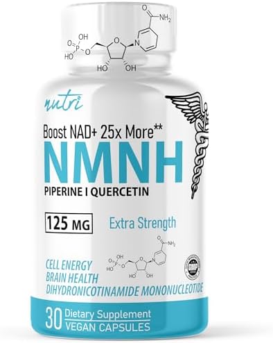 NMNH (NMN Supplement Alternative) (Dihydronicotinamide Mononucleotide) 125mg - 25 Times More Effective Than NR & NAD+ - Boost NAD+ by up to 10 Times - 30 Count (30 Servings (Порции)) by Nutri Supplements Nature's Fusions