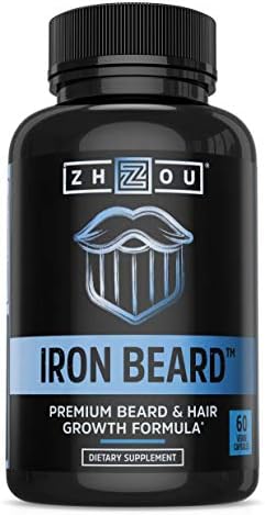 Zhou Iron Beard | Growth Vitamin Supplement for Men | 30 Servings (Порции), 60 Capsules (Капсулы) Zhou