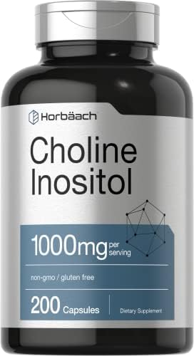 Horbaach Choline Inositol 1000mg Supplement | 200 Capsules (Капсулы) | Non-GMO, Gluten Free Horbäach