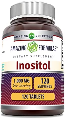 Amazing Formulas Inositol 1000mg 120 Tablets (Таблетки) Supplement | Non GMO | Gluten Free | Made in USA Amazing Nutrition