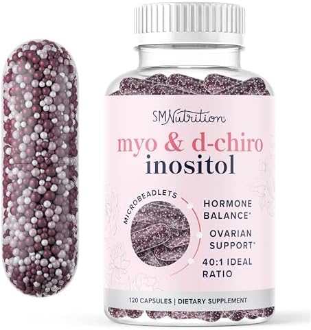 Myo-Inositol & D-Chiro Inositol for Hormone Balance for Women | Microbeadlet Technology to Regulate Menstrual Cycle & Support Ovarian Health | Myo Inositol & D Chiro Inositol | Non-GMO, 120 Capsules (Капсулы) SMNutrition