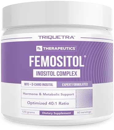 FemoSitol Inositol Powder (Порошок) | Myo-Inositol & D-Chiro Inositol Complex - Clinically Proven 40:1 Ratio (Vitamin B8) | PCOS, Hormonal Balance & Healthy Ovarian Function Support (123 gram – 60 Servings (Порции)) Triquetra Health