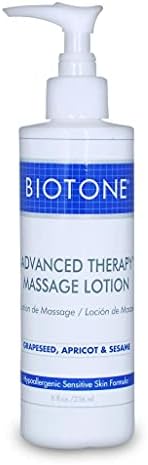 BIOTONE Advanced Therapy Massage Lotion (8 oz w/ Pump) - Pack of 2 Biotone