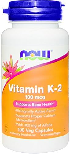 NOW Foods Vitamin K-2,100mcg, 100 caps (Pack of 2) NOW Foods