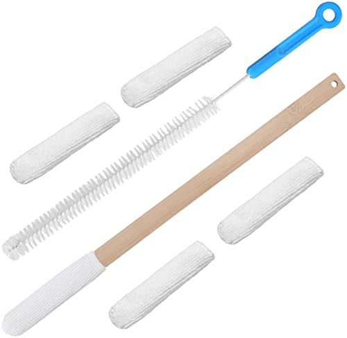 Yaomiao Set of 2 Long Handle Toe Brush 15.75 Inches Wooden Foot Towel Brush with Reusable Remove Soft Drying Covers for Foot Scrubber Cleaning Between Toes Yaomiao