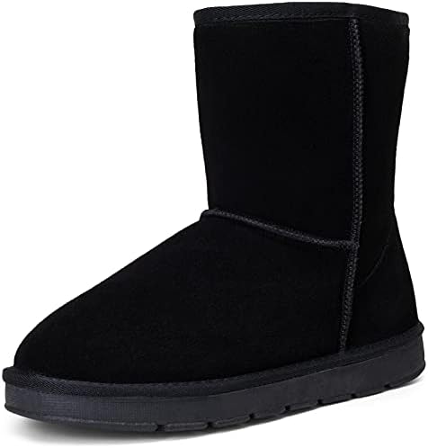 Мужские Зимние ботинки и сапоги Jousen Suede Snow Boot Leather Mid-calf Shoes Fur Lining Jousen