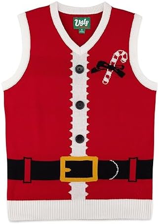  Вязаный Жилет The Ugly Sweater Co. Christmas Sweater Vest - Тacky Holiday Designs to Stand Out - Snug Fit, Breathable Ugly The Ugly Sweater Co.