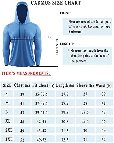 CADMUS Men's Workout Long Sleeve Fishing Shirts UPF 50+ Sun Protection Dry Fit Hoodies CADMUS