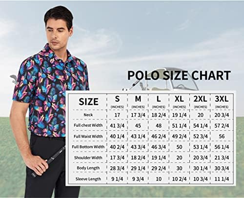 SAMERM Mens Golf Shirt Short Sleeve Print Performance Moisture Wicking Dry Fit Polo Shirts for Men SAMERM