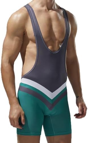 Men Wrestling Singlets Athletic Supporters Bodysuits Slim Fit Sports Active Jumpsuits Leotard One Piece SPNSSTCR