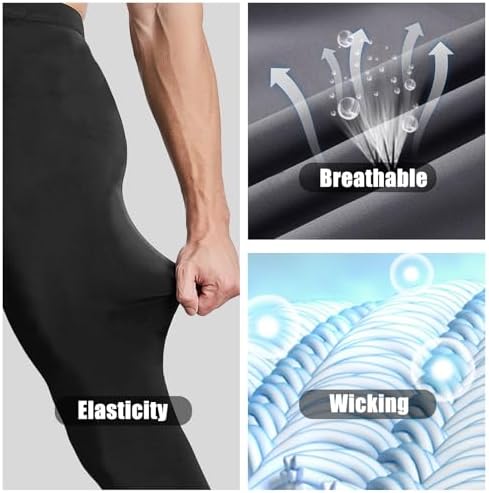 Men’s Compression Pants Athletic Running Leggings Workout Tights Quick Dry Base Layer Basketball Sports Underpants Towintec