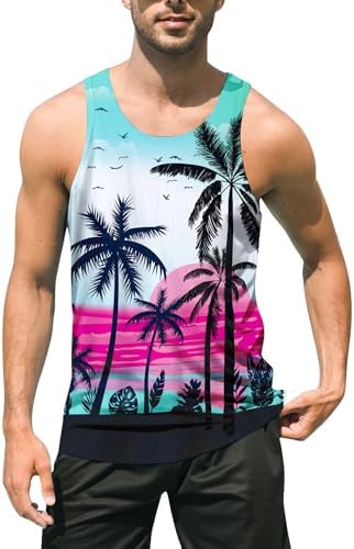 Мужская Майка uideazone Beach Tank Top Летний 3D Графический Быстросохнущий Безрукавный Футболка Тренировка Uideazone