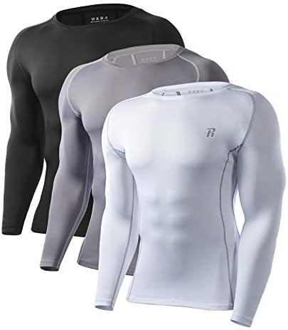 Runhit Compression Shirts for Men Long Sleeve Cool Dry Athletic Workout Tee Shirts Fishing Sun Shirts Sports Thermal Tights Runhit