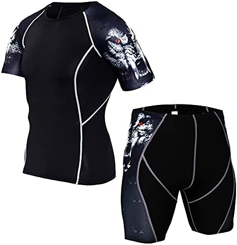 Мужской Комплект одежды HEROBIKER Compression Shirt & Shorts Top Herobiker