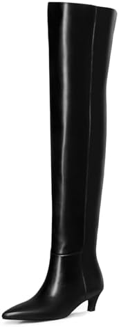 Женские Сапоги выше колена MUCCCUTE Thigh High Boots Wide Calf Sexy Pointed Toe Kitten Heel Long Fashion Boots MUCCCUTE