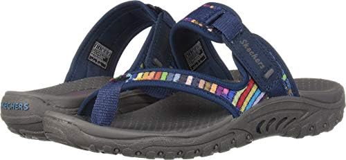 Skechers Women's Reggae Mad Swag Toe Thong Woven Sandal SKECHERS