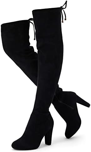 Vepose Women's 994 Fashion Suede 3.50 Inch Chunky Heel Over The Knee High Boots with Zipper Vepose