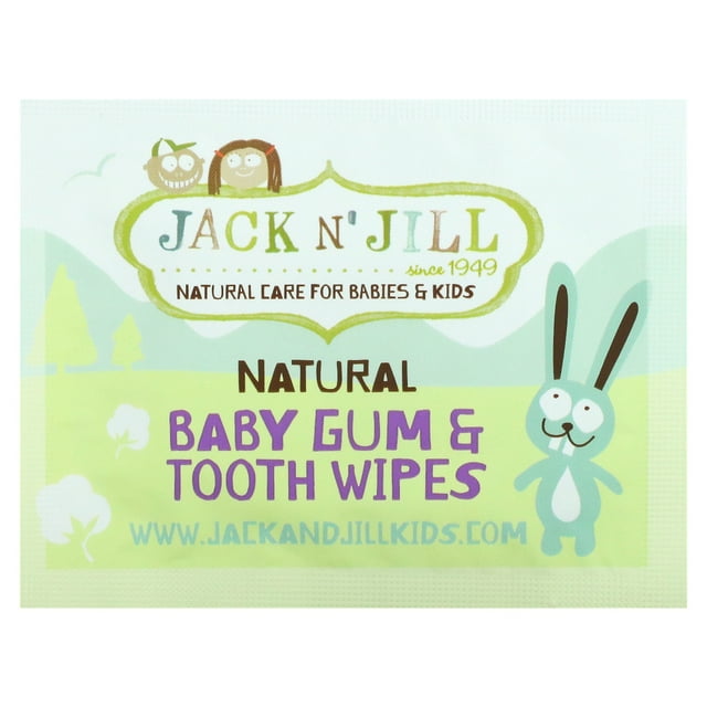 Jack n' Jill Natural Baby Gum & Tooth Wipes, 25 Individually Wrapped Wipes Jack n' Jill