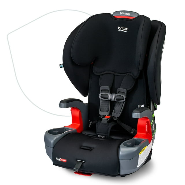 Britax Grow With You ClickTight Harness-2-Booster Car Seat, 2-in-1 High Back Booster, Black Contour Britax