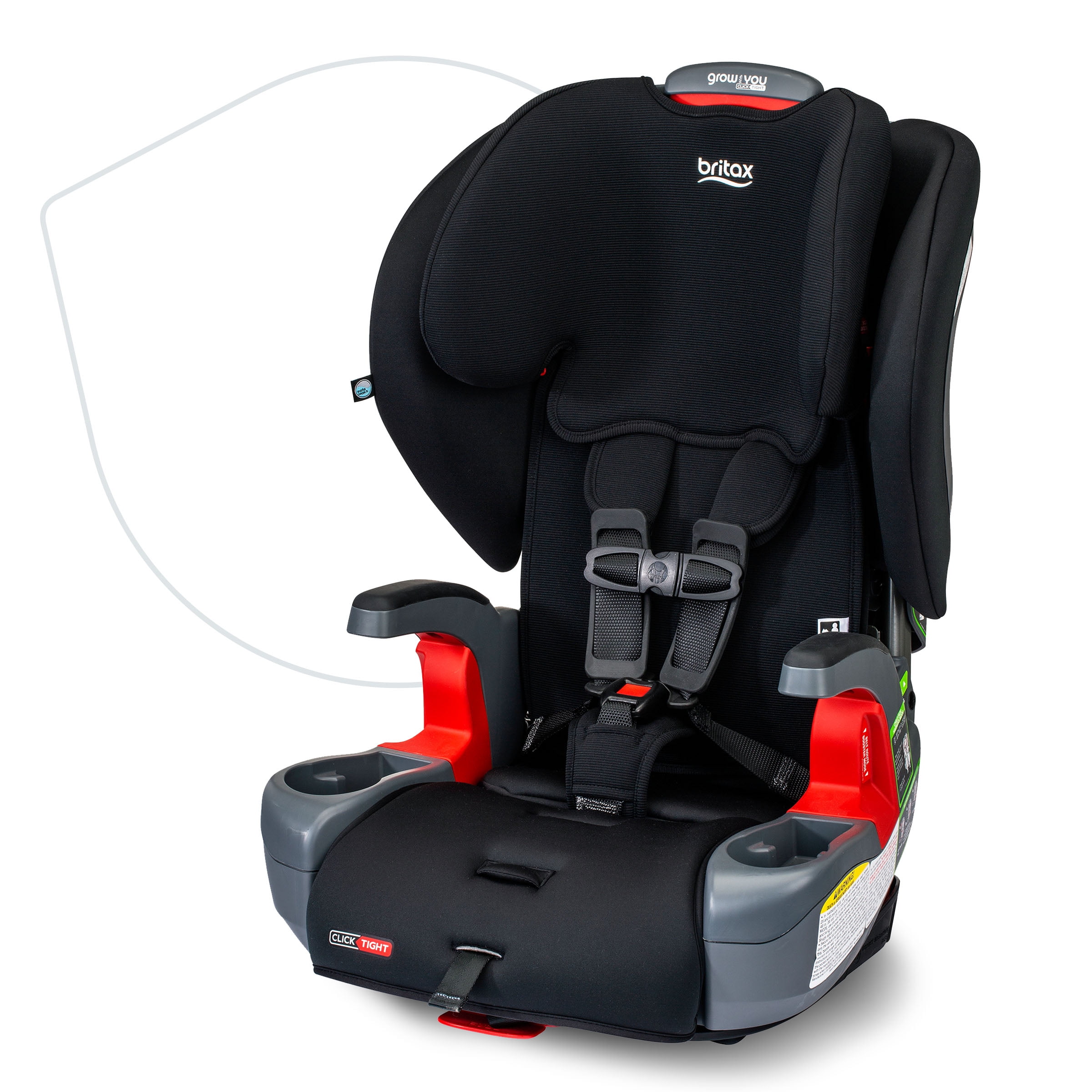 Britax Grow With You ClickTight Harness-2-Booster Car Seat, 2-in-1 High Back Booster, Cool Flow Grey Britax