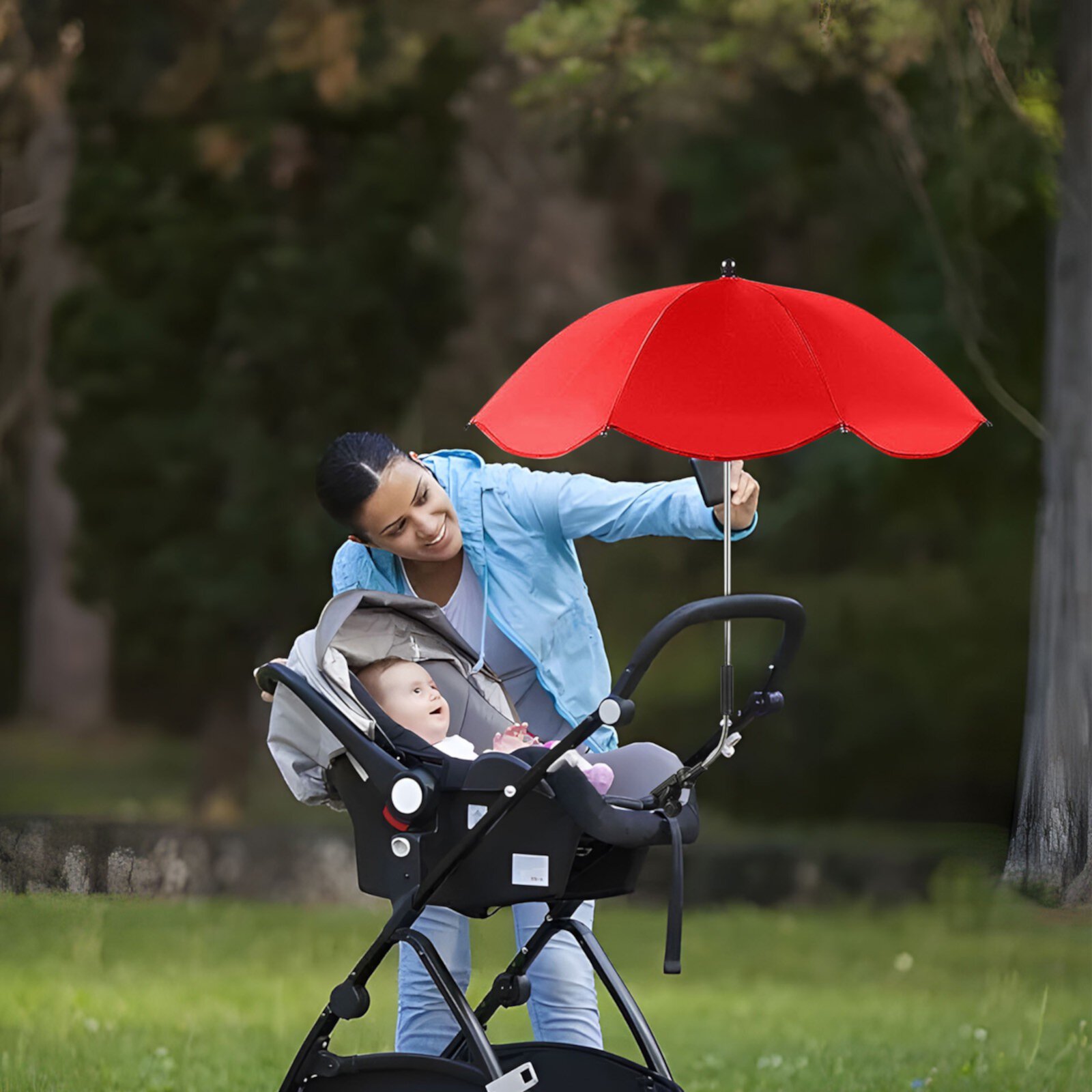 Fufafayo Savings Toddler Umbrella Stroller Parasol Umbrella Stroller Parasol With Clamp Adjustable Protection Clip On For Sun Shade Trolley Beach Chair Wheelchair Travel Summer Items Fufafayo