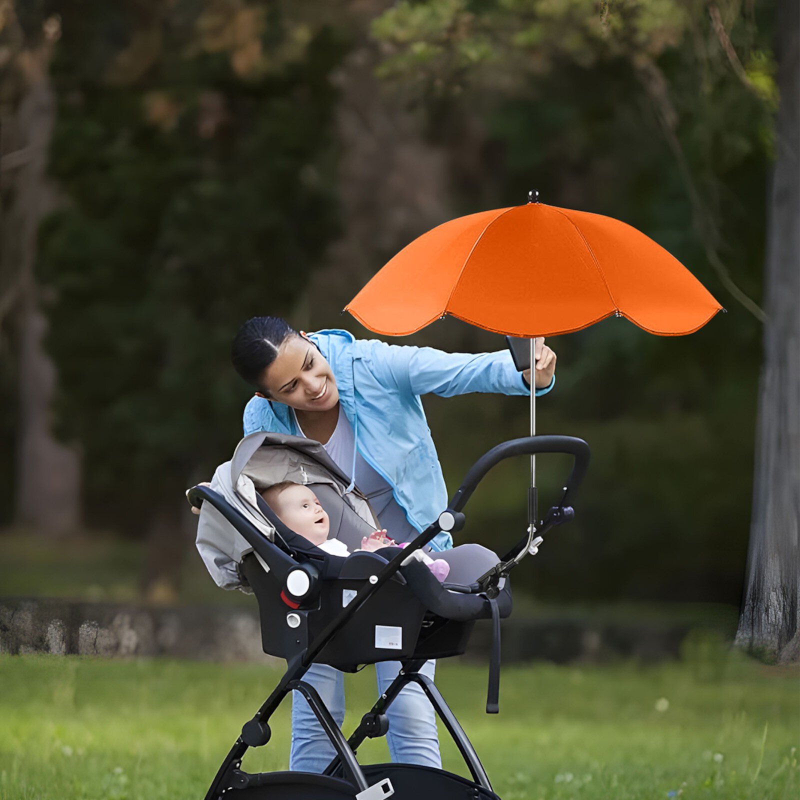 Fufafayo Savings Toddler Umbrella Stroller Parasol Umbrella Stroller Parasol With Clamp Adjustable Protection Clip On For Sun Shade Trolley Beach Chair Wheelchair Travel Up to 40% off Fufafayo