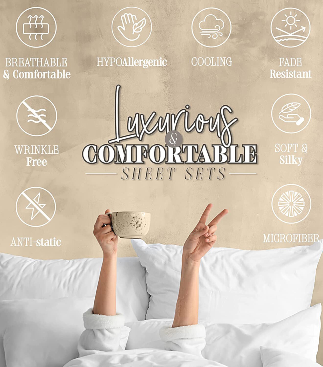 Elegant ComfortWrinkle-Resistant- 1800 Series 6pc Bed Sheet Set Deep Pocket Up tp 16" , California King, Chocolate Brown Visit the Elegant Comfort Store